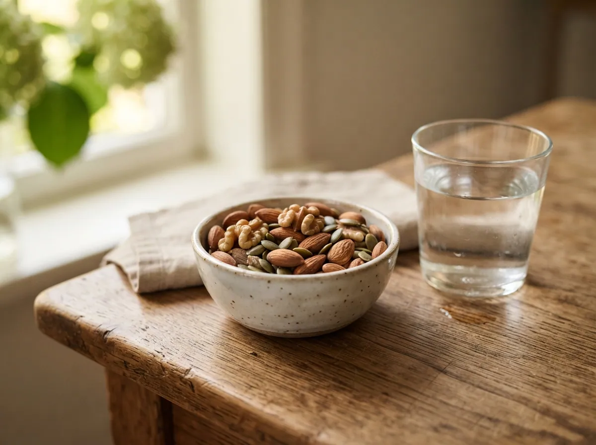Magnesium sources: almonds, spinach, pumpkin seeds, dark chocolate